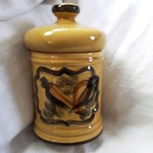 Vintage Los Angeles Potteries Yellow Ceramic Lidded Canister